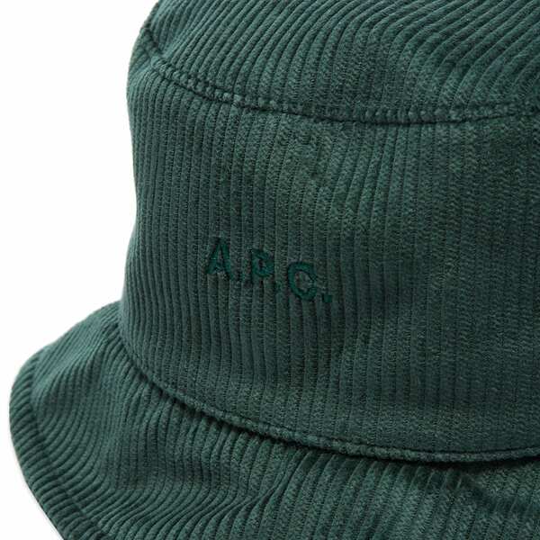 アーペーセー メンズ 帽子 アクセサリー A.P.C. Alex Corduroy Bucket Hat Green