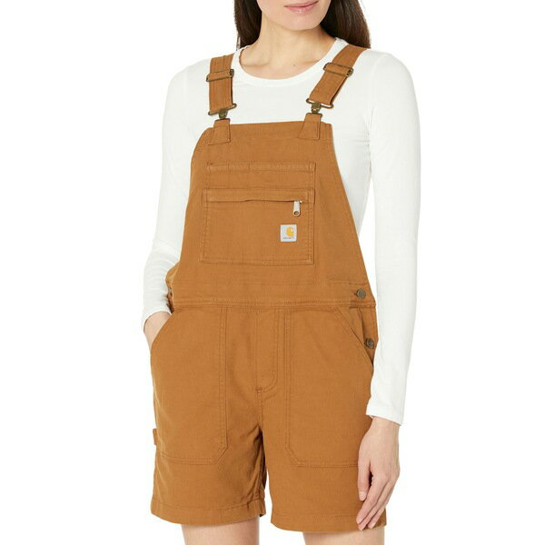 カーハート レディース ワンピース トップス Rugged Flex Relaxed Fit Canvas Shortall Carhartt Brown