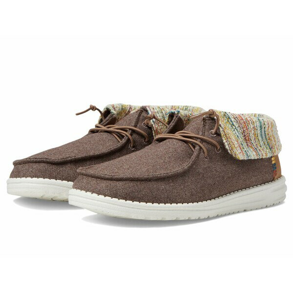 ヘイデュード レディース ブーツ シューズ Wendy Wooly Twill Fold Boot Brown