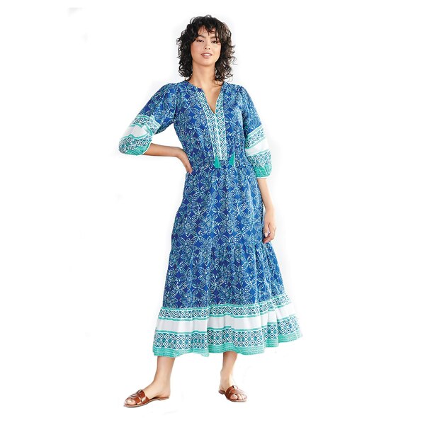 ハットレイ レディース ワンピース トップス Celine Maxi Dress - Starburst Batik Starburst Batik
