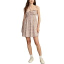 ラッキーブランド レディース ワンピース トップス Printed Smocked Sweetheart Mini Pink Champagne Multi