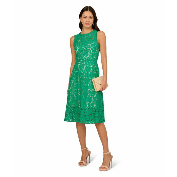 ɥꥢ ѥڥ ǥ ԡ ȥåץ Lace Midi Dress Botanic Green