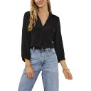ヴィンスカムート レディース シャツ トップス Collared Long Sleeve Blouse With Shirtale Rich Black(4)