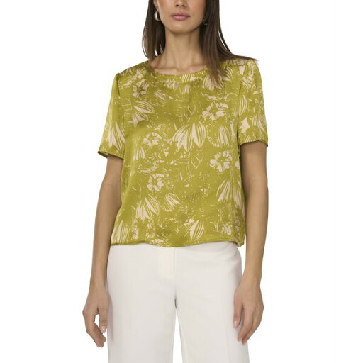ヴィンスカムート レディース シャツ トップス Short Sleeve Crew Neck Blouse Green Oasis ヴィンスカムート レディース シャツ トップス Short Sleeve Crew Neck Blouse Green Oasis