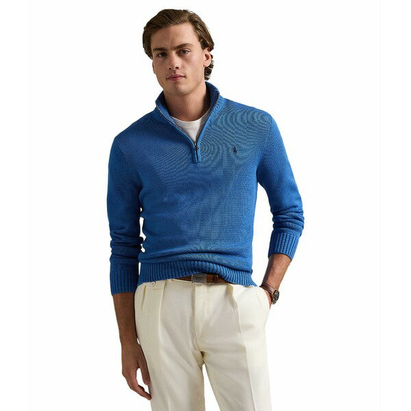 ե  ˥å&  Cotton 1/4 Zip Sweater Blue Orbit