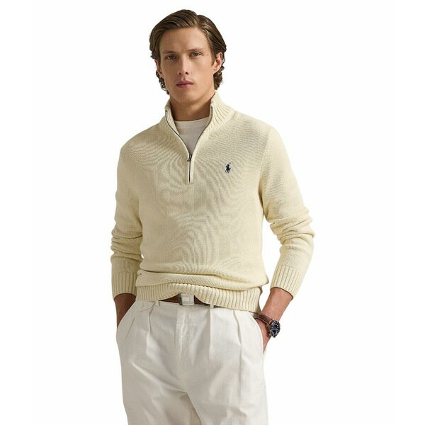 ե  ˥å&  Cotton 1/4 Zip Sweater Andover Cream