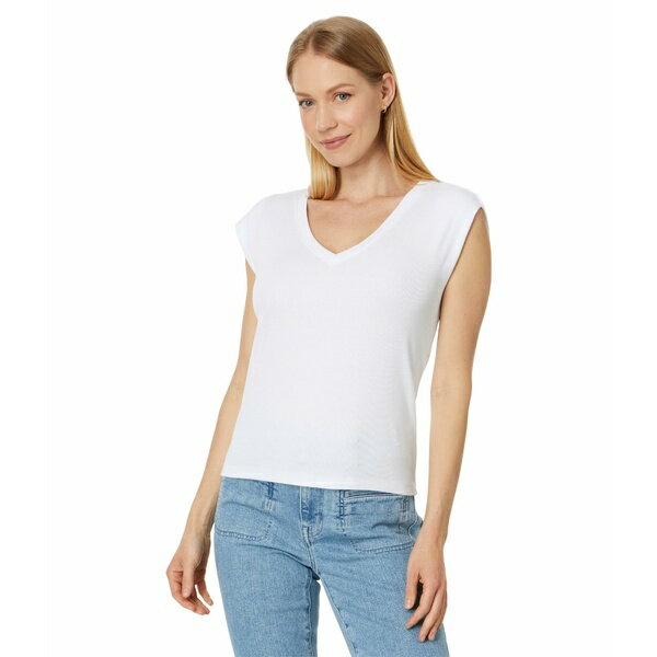 ޥ륹 ǥ  ȥåץ Tati V-Neck Power Shoulder Top White