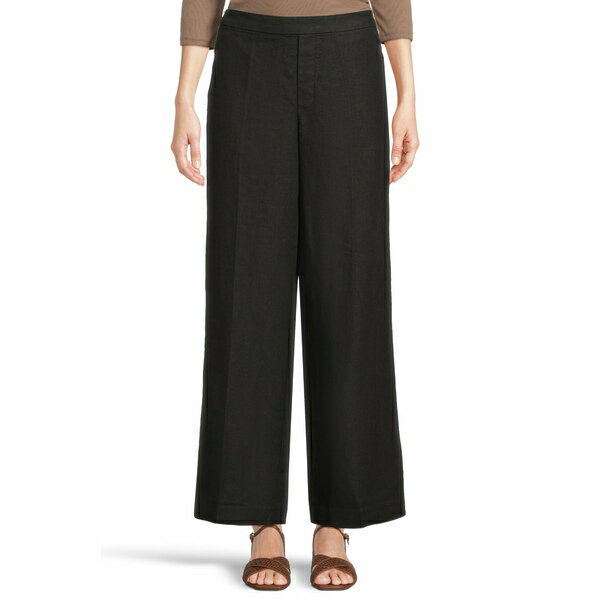 メイドウェル レディース カジュアルパンツ ボトムス Elastic Pull-On - Linen Jet Black
