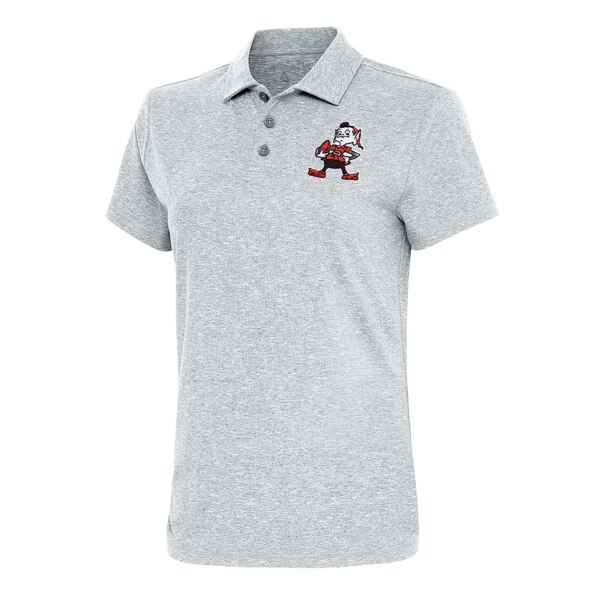 【送料無料】 アンティグア レディース ポロシャツ トップス Cleveland Browns Antigua Women's Motivated Polo Heather Gray