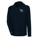 【送料無料】 アンティグア メンズ パーカー・スウェットシャツ アウター Tennessee Titans Antigua Strong Hold Long Sleeve Henley Hoodie TShirt Navy