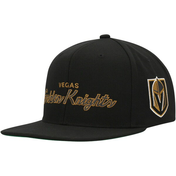 ミッチェル＆ネス ミッチェル&ネス メンズ 帽子 アクセサリー Vegas Golden Knights Mitchell & Ness Core Team Script 2.0 Snapback Hat Black