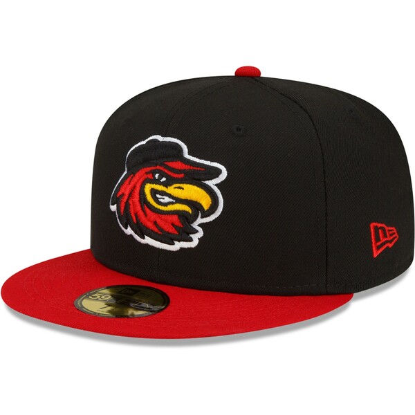 j[G Y Xq ANZT[ Rochester Red Wings New Era Home Authentic Collection 59FIFTY Fitted Hat Black