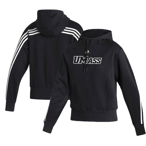 アディダス レディース パーカー スウェットシャツ アウター UMass Minutemen adidas Women 039 s Fashion Pullover Hoodie Black