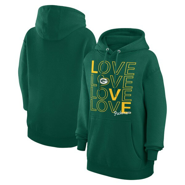 カールバンクス レディース パーカー・スウェットシャツ アウター Green Bay Packers GIII 4Her by Carl Banks Women's Love Graphic Pullover Hoodie Hunter Green