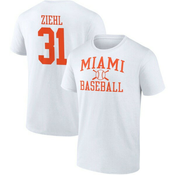 եʥƥ  T ȥåץ Miami Hurricanes Fanatics Branded Baseball PickAPlayer NIL Gameday Tradition TShirt White