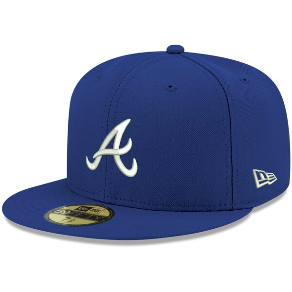 ニューエラ メンズ 帽子 アクセサリー Atlanta Braves New Era White Logo 59FIFTY Fitted Hat Royal