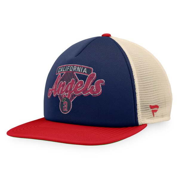 եʥƥ  ˹ ꡼ California Angels Fanatics Branded Cooperstown Collection Talley Foam Trucker Snapback Hat Navy/Red