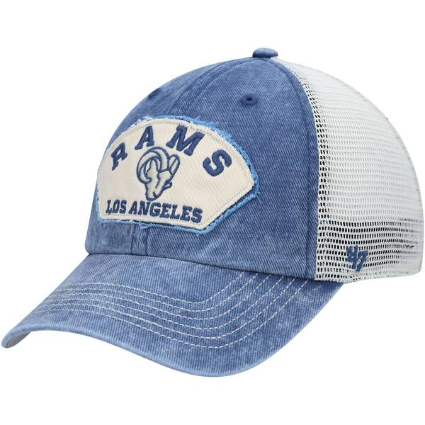 tH[eB[Zu Y Xq ANZT[ Los Angeles Rams '47 Denali Trucker Clean Up Snapback Hat Navy/White