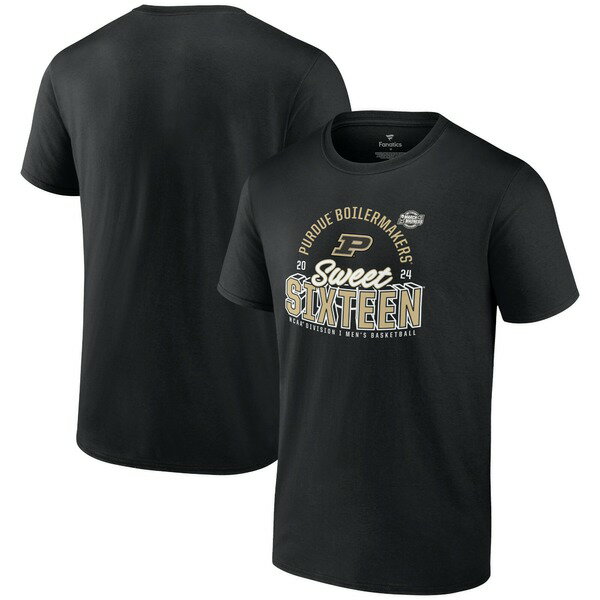 ファナティクス メンズ Tシャツ トップス Purdue Boilermakers Fanatics Branded 2024 NCAA Men 039 s Basketball Tournament March Madness Sweet Sixteen Defensive Stance T Shirt Black