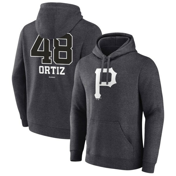 եʥƥ  ѡåȥ  Pittsburgh Pirates Fanatics Branded Personalized Monochrome Name & Number Pullover Hoodie Charcoal