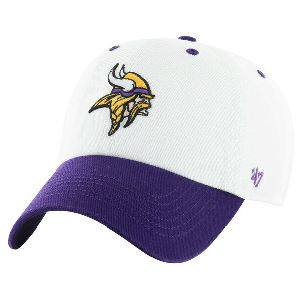 フォーティーセブン メンズ 帽子 アクセサリー Minnesota Vikings '47 Double Header Diamond Clean Up Adjustable Hat White/Purple