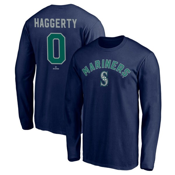 ファナティクス メンズ Tシャツ トップス Seattle Mariners Fanatics Branded Personalized Winning Streak Name & Number Long Sleeve TShirt Navy