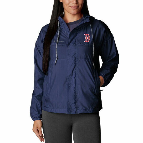 コロンビア ウィンドブレーカー レディース コロンビア レディース ジャケット＆ブルゾン アウター Boston Red Sox Columbia Women's Flash Challenger FullZip Windbreaker Jacket Navy