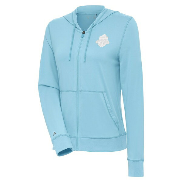 ƥ ǥ 㥱åȡ֥륾  Toronto FC Antigua Women's White Logo Advance FullZip Hoodie Powder Blue