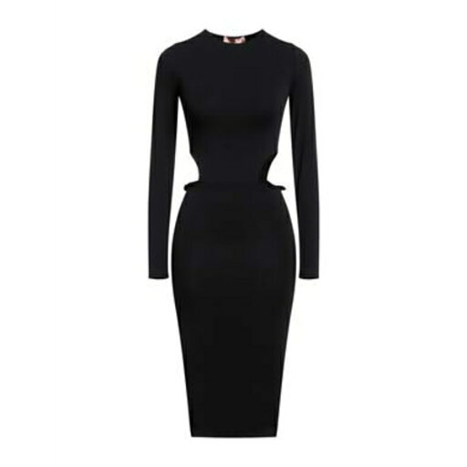 【送料無料】 アミナモアディ レディース ワンピース トップス Midi dresses Black 【送料無料】 アミナモアディ レディース ワンピース トップス Midi dresses Black