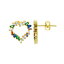 ɥ˥ ǥ ԥ ꡼ 14K Gold-Plated Rainbow Baguette Open Heart Studs Earrings Multi