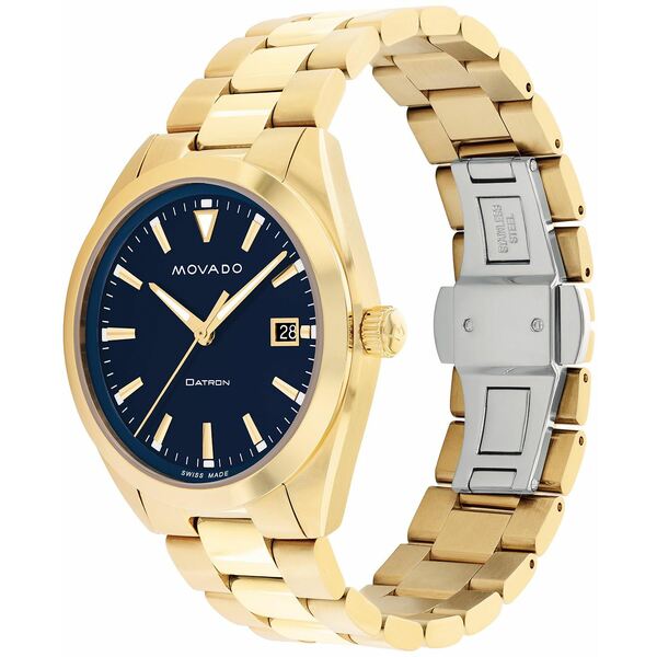 モバド モバド レディース 腕時計 アクセサリー Unisex Swiss Heritage Datron Gold Ion-Plated Steel Bracelet Watch 39mm Gold