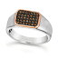  ǥ  ꡼ Men's Diamond Ring (1/3 ct. t.w.) in Sterling Silver & 14k Rose Gold Silver