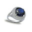  ٥ˡ ǥ  ꡼ Blue Cubic Zirconia Double Pave Row Ring (7-1/2 ct. t.w.) In Sterling Silver Blue Cubic Zirconia