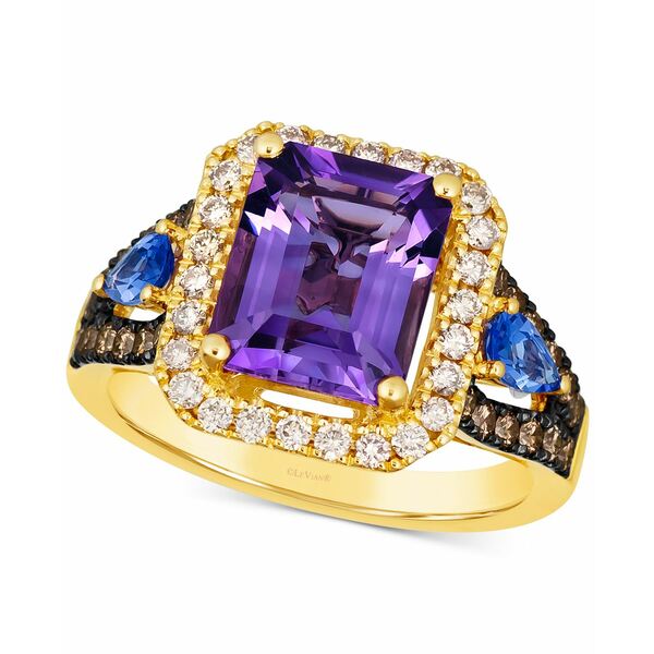 ルヴァン レディース リング アクセサリー Multi-Gemstone (3 ct. t.w.) & Diamond (3/4 ct. t.w.) Halo Statement Ring in 14k Gold No Color