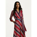 ラルフローレン レディース ワンピース トップス STRIPED CHARMEUSE MIDI DRESS - Day dress - red/multi-colored(4)