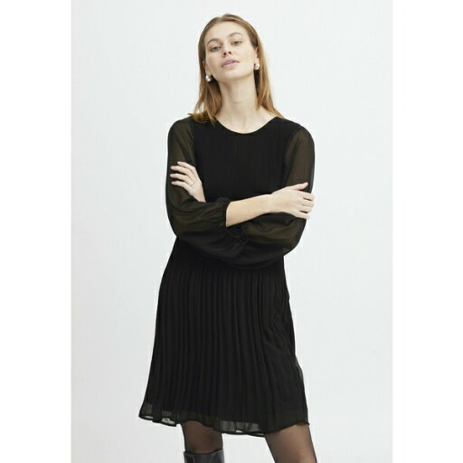 イチ レディース ワンピース トップス IHNELLA - Day dress - black solid イチ レディース ワンピース トップス IHNELLA - Day dress - black solid