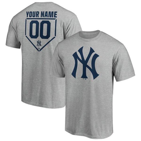 ファナティクス メンズ Tシャツ トップス New York Yankees Personalized RBI Logo TShirt Heathered Gray