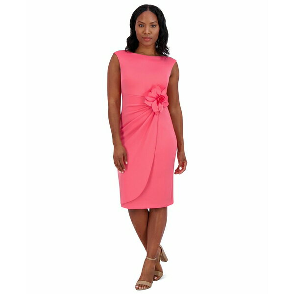 ジェシカハワード レディース ワンピース トップス Women's Rosette Sheath Dress Azalea