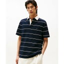 トミー ヒルフィガー メンズ シャツ トップス Men's Classic-Fit Heavy Jersey Stripe Polo Shirt Desert Sky / Ivory Petal