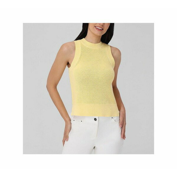 525アメリカ レディース カットソー トップス Women's Demi High Crew Neck Tank Lemon meringue