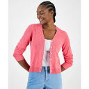 チャータークラブ レディース ニット&セーター アウター Women's V-Neck Button-Front Linen-Blend Cardigan, E...