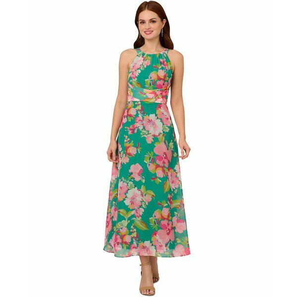 ɥꥢ ѥڥ ǥ ԡ ȥåץ Women's Floral-Print Halter Maxi Dress Gree...