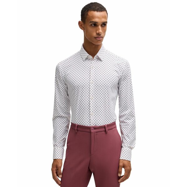 ҥ塼ܥ   ȥåץ Men's Slim-Fit Geometric Print Performance Shirt D...