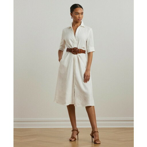 ラルフローレン レディース ワンピース トップス Women's Linen Shirtdress, Regular & Petite White ラルフローレン レディース ワンピース トップス Women's Linen Shirtdress, Regular & Petite White