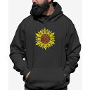エルエーポップアート メンズ パーカー・スウェットシャツ アウター Men's Sunflower Word Art Hooded Sweatshirt Dark Gray