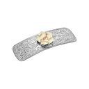 2028 レディース ヘアアクセサリー アクセサリー Women's Silver-Tone Porcelain Flower Hair Barrette Pi...
