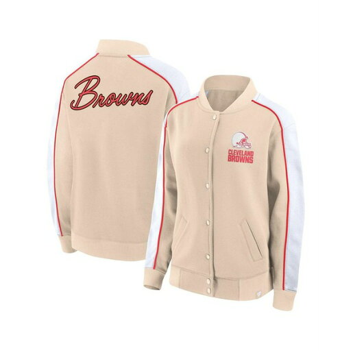 ファナティクス レディース ジャケット&ブルゾン アウター Women's Tan Cleveland Browns Lounge Full-Snap Varsity Jacket Tan ファナティクス レディース ジャケット&ブルゾン アウター Women's Tan Cleveland Browns Lounge Full-Snap Varsity Jacket Tan