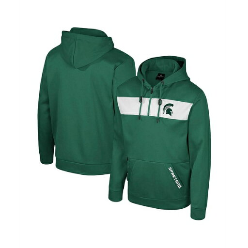 コロシアム メンズ パーカー・スウェットシャツ アウター Men's Green Michigan State Spartans Quarter-Zip Hoodie Green コロシアム メンズ パーカー・スウェットシャツ アウター Men's Green Michigan State Spartans Quarter-Zip Hoodie Green
