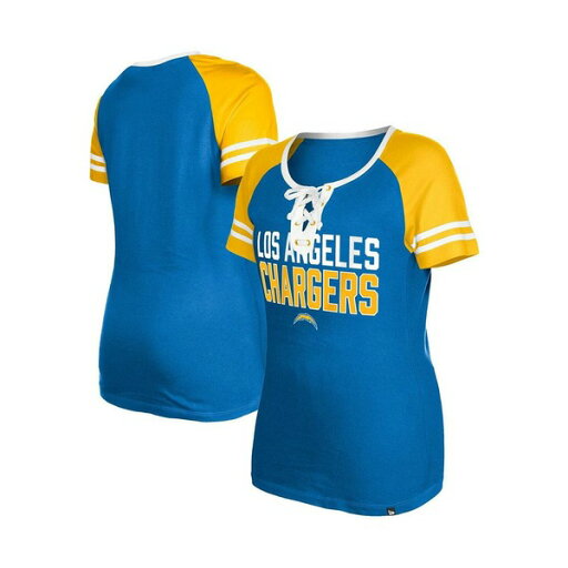 ニューエラ レディース Tシャツ トップス Women's Powder Blue Los Angeles Chargers Raglan Lace-Up T-shirt Powder Blue ニューエラ レディース Tシャツ トップス Women's Powder Blue Los Angeles Chargers Raglan Lace-Up T-shirt Powder Blue