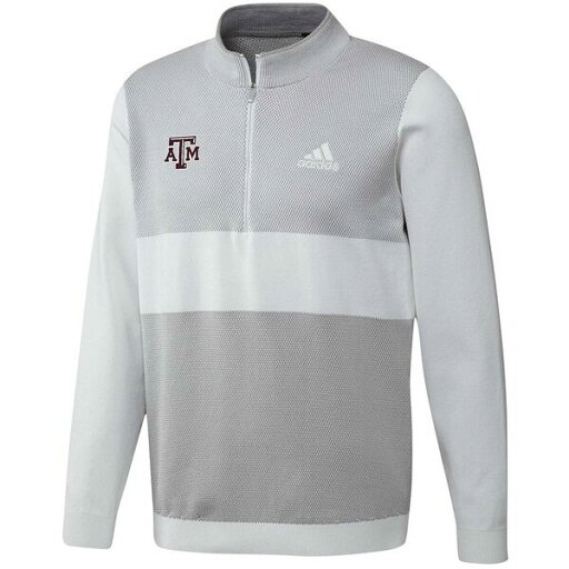 アディダス メンズ ジャケット&ブルゾン アウター Men's Gray Texas A M Aggies Knit Quarter-Zip Jacket Gray